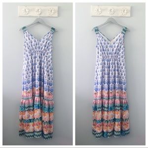 Anthropologie Gathered Floral Maxi Dress NEW